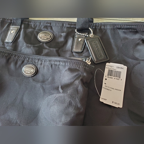 COACH GETAWAY SIGNATURE NYLON PACKABLE WEEKENDER Travel Tote w/ Pouch NWT - Picture 2 of 7